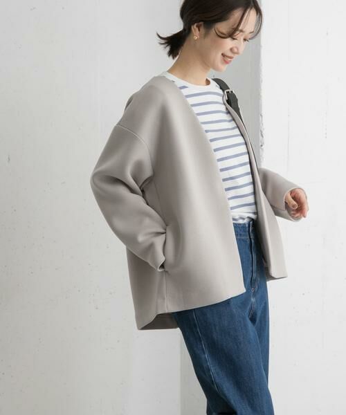 URBAN RESEARCH DOORS / アーバンリサーチ ドアーズ ノーカラージャケット | ダンボールニットノーカラージャケット | 詳細24