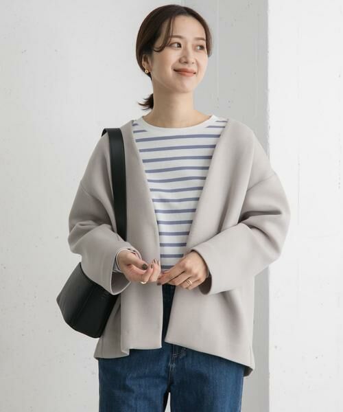 URBAN RESEARCH DOORS / アーバンリサーチ ドアーズ ノーカラージャケット | ダンボールニットノーカラージャケット | 詳細25