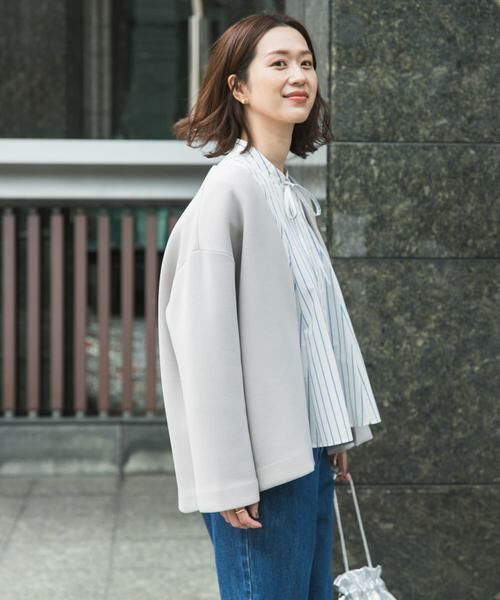 URBAN RESEARCH DOORS / アーバンリサーチ ドアーズ ノーカラージャケット | ダンボールニットノーカラージャケット | 詳細15