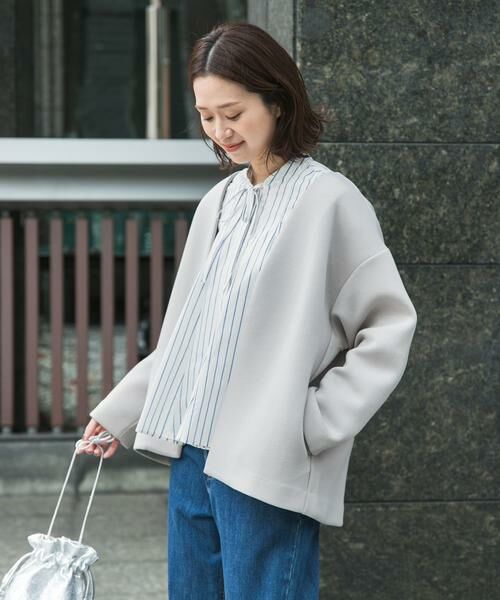 URBAN RESEARCH DOORS / アーバンリサーチ ドアーズ ノーカラージャケット | ダンボールニットノーカラージャケット | 詳細18