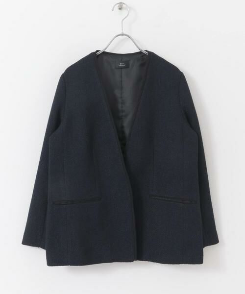 URBAN RESEARCH DOORS / アーバンリサーチ ドアーズ テーラードジャケット | ツィードVネックロングジャケット | 詳細11