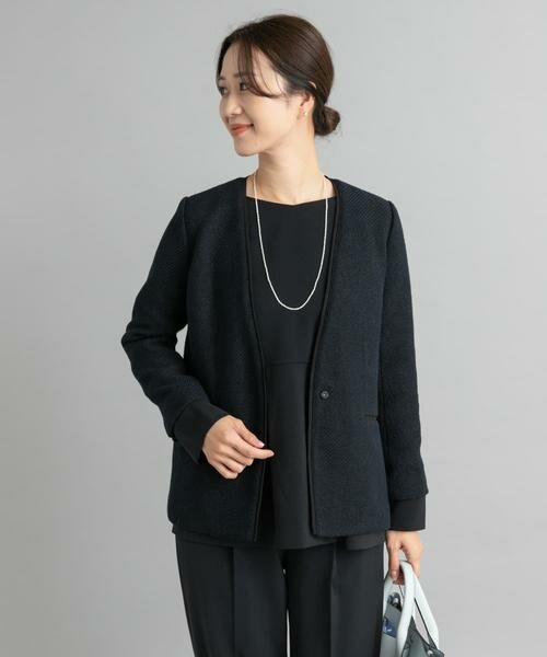 URBAN RESEARCH DOORS / アーバンリサーチ ドアーズ テーラードジャケット | ツィードVネックロングジャケット | 詳細2