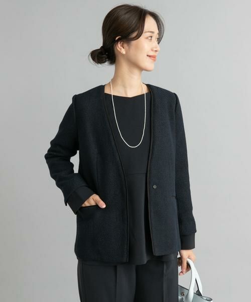 URBAN RESEARCH DOORS / アーバンリサーチ ドアーズ テーラードジャケット | ツィードVネックロングジャケット | 詳細3