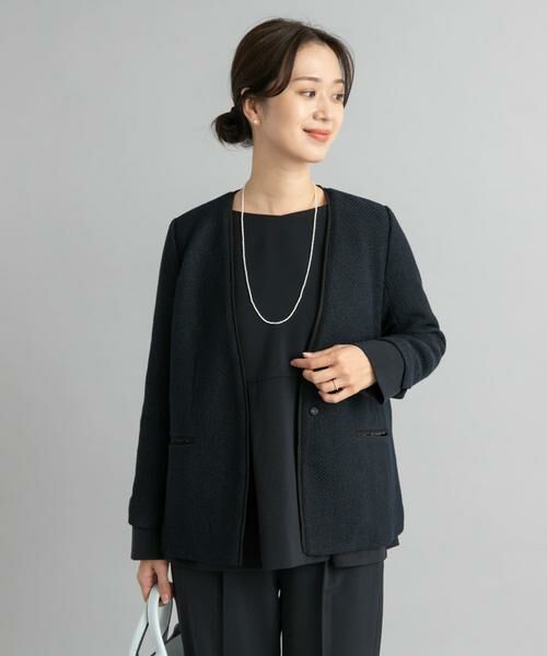 URBAN RESEARCH DOORS / アーバンリサーチ ドアーズ テーラードジャケット | ツィードVネックロングジャケット | 詳細4