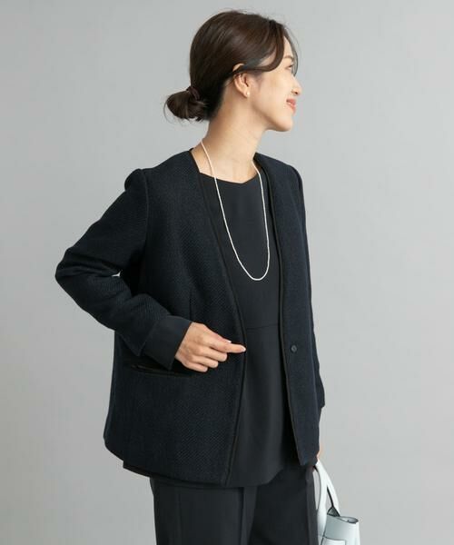 URBAN RESEARCH DOORS / アーバンリサーチ ドアーズ テーラードジャケット | ツィードVネックロングジャケット | 詳細6