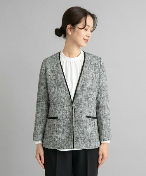 URBAN RESEARCH DOORS / アーバンリサーチ ドアーズ テーラードジャケット | ツィードVネックロングジャケット | 詳細25