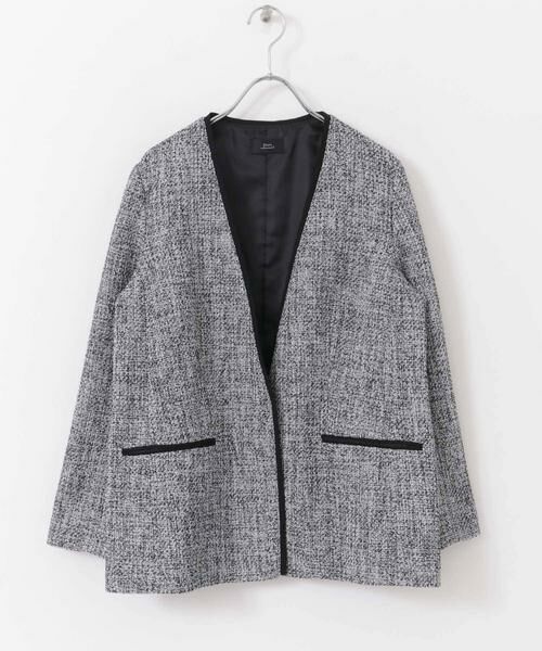 URBAN RESEARCH DOORS / アーバンリサーチ ドアーズ テーラードジャケット | ツィードVネックロングジャケット | 詳細26