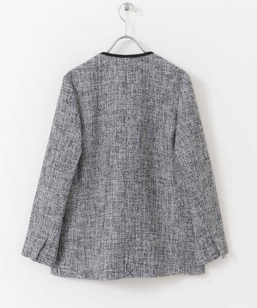 URBAN RESEARCH DOORS / アーバンリサーチ ドアーズ テーラードジャケット | ツィードVネックロングジャケット | 詳細28