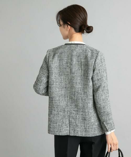 URBAN RESEARCH DOORS / アーバンリサーチ ドアーズ テーラードジャケット | ツィードVネックロングジャケット | 詳細15