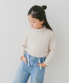 URBAN RESEARCH DOORS / アーバンリサーチ ドアーズ トップス | 『WEB/一部店舗限定サイズ』メローフリルリブタートルネックTシャツ(KIDS)