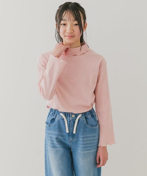 URBAN RESEARCH DOORS / アーバンリサーチ ドアーズ トップス | 『WEB/一部店舗限定サイズ』メローフリルリブタートルネックTシャツ(KIDS) | 詳細2
