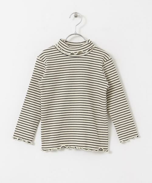 URBAN RESEARCH DOORS / アーバンリサーチ ドアーズ トップス | 『WEB/一部店舗限定サイズ』ボーダーフリルリブタートルネック(KIDS) | 詳細12