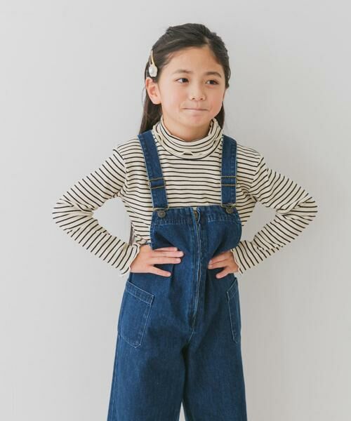 URBAN RESEARCH DOORS / アーバンリサーチ ドアーズ トップス | 『WEB/一部店舗限定サイズ』ボーダーフリルリブタートルネック(KIDS) | 詳細2