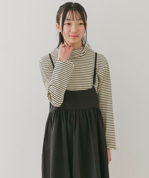 URBAN RESEARCH DOORS / アーバンリサーチ ドアーズ トップス | 『WEB/一部店舗限定サイズ』ボーダーフリルリブタートルネック(KIDS) | 詳細7
