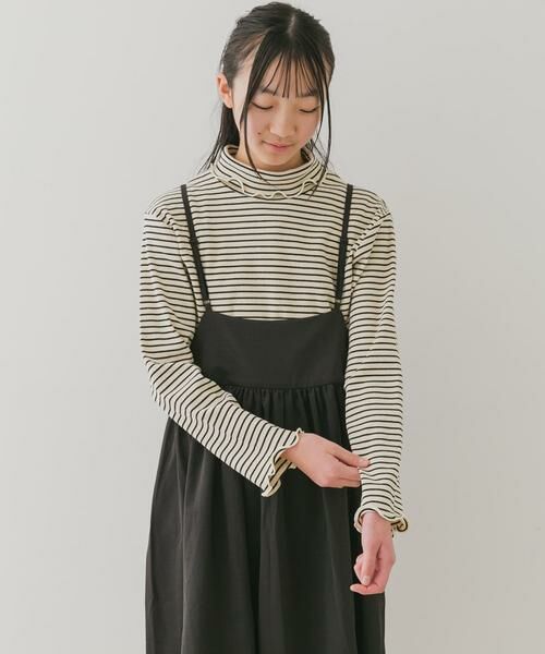 URBAN RESEARCH DOORS / アーバンリサーチ ドアーズ トップス | 『WEB/一部店舗限定サイズ』ボーダーフリルリブタートルネック(KIDS) | 詳細8