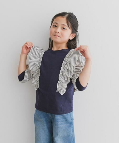 URBAN RESEARCH DOORS / アーバンリサーチ ドアーズ トップス | 布帛ドッキングフリルカットソー(KIDS) | 詳細1