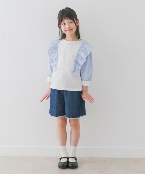 URBAN RESEARCH DOORS / アーバンリサーチ ドアーズ トップス | 布帛ドッキングフリルカットソー(KIDS) | 詳細18