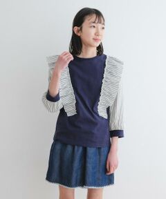 URBAN RESEARCH DOORS / アーバンリサーチ ドアーズ トップス | 『WEB/一部店舗限定』布帛ドッキングフリルカットソー(KIDS)