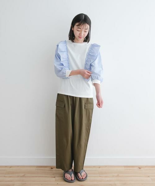 URBAN RESEARCH DOORS / アーバンリサーチ ドアーズ トップス | 『WEB/一部店舗限定』布帛ドッキングフリルカットソー(KIDS) | 詳細16