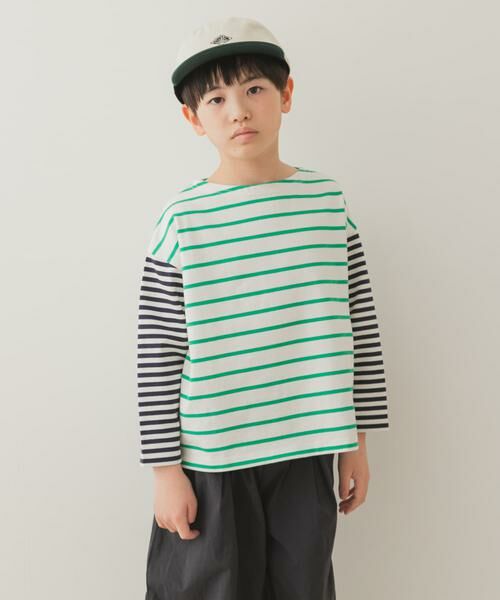 URBAN RESEARCH DOORS / アーバンリサーチ ドアーズ トップス | 『WEB/一部店舗限定サイズ』CPボートネックボーダー(KIDS) | 詳細1