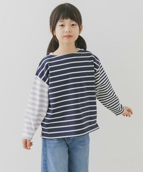 URBAN RESEARCH DOORS / アーバンリサーチ ドアーズ トップス | 『WEB/一部店舗限定サイズ』CPボートネックボーダー(KIDS) | 詳細16