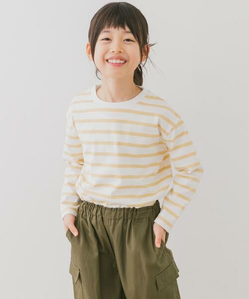 URBAN RESEARCH DOORS/アーバンリサーチ ドアーズ 『親子リンク』『WEB/一部店舗限定サイズ』ボーダーワイドプルオーバー(KIDS) イエロー系その他 120