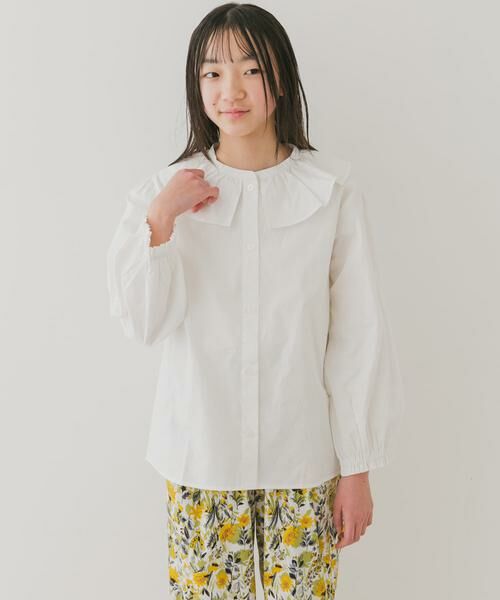 URBAN RESEARCH DOORS / アーバンリサーチ ドアーズ トップス | 『WEB/一部店舗限定』フリルカラーブラウス(KIDS) | 詳細1