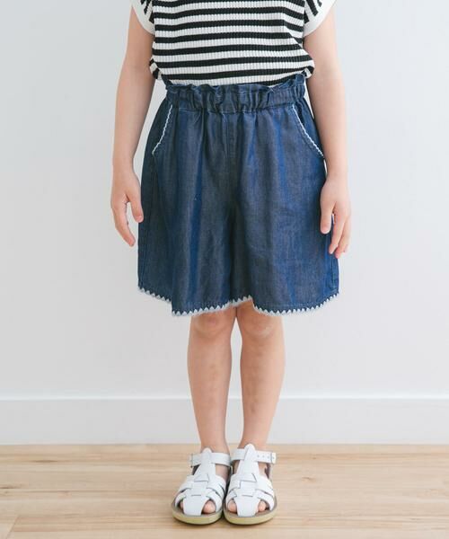 URBAN RESEARCH DOORS / アーバンリサーチ ドアーズ パンツ | 『WEB/一部店舗限定サイズ』テンセルデニムキュロット(KIDS) | 詳細1