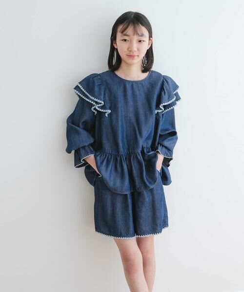 URBAN RESEARCH DOORS / アーバンリサーチ ドアーズ パンツ | 『WEB/一部店舗限定サイズ』テンセルデニムキュロット(KIDS) | 詳細13