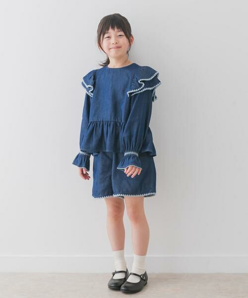 URBAN RESEARCH DOORS / アーバンリサーチ ドアーズ パンツ | 『WEB/一部店舗限定サイズ』テンセルデニムキュロット(KIDS) | 詳細7