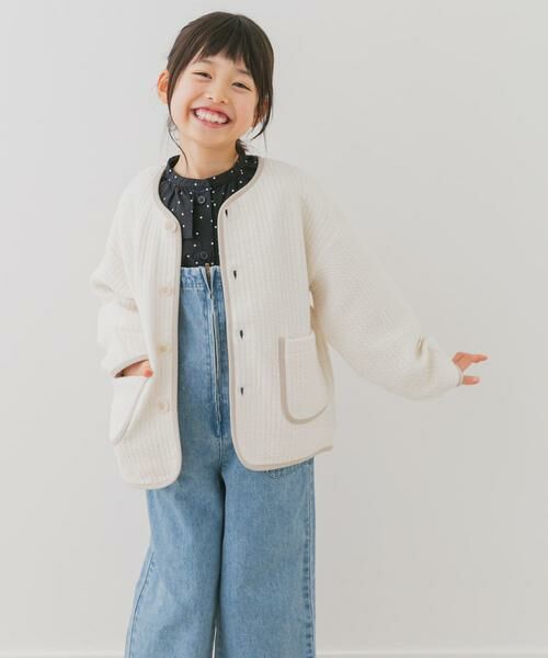 URBAN RESEARCH DOORS/アーバンリサーチ ドアーズ 『親子リンク』キルトノーカラージャケット(KIDS) アイボリー 120 URBAN RESEARCH DOORS/アーバンリサーチ ドアーズ 『親子リンク』キルトノーカラージャケット(KIDS) アイボリー 120