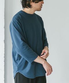 URBAN RESEARCH DOORS / アーバンリサーチ ドアーズ Tシャツ | ポンチ8分袖ラウンドヘムTシャツ