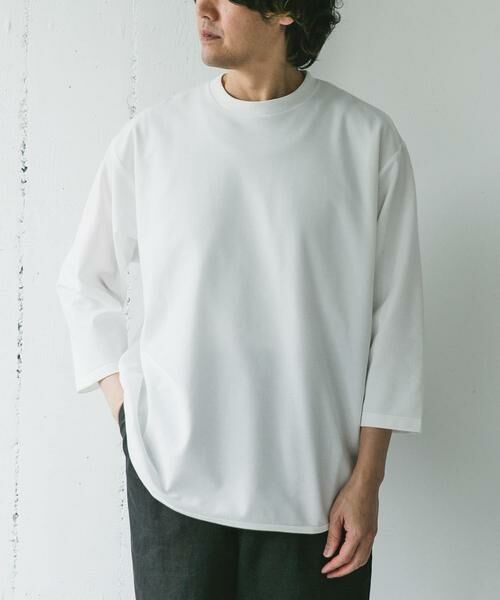 URBAN RESEARCH DOORS / アーバンリサーチ ドアーズ Tシャツ | ポンチ8分袖ラウンドヘムTシャツ | 詳細13