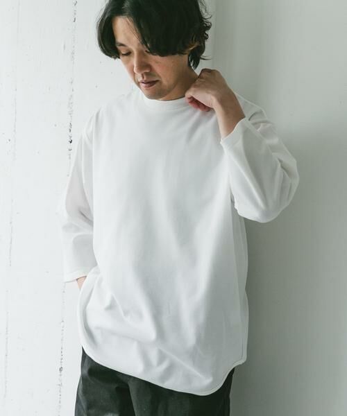 URBAN RESEARCH DOORS / アーバンリサーチ ドアーズ Tシャツ | ポンチ8分袖ラウンドヘムTシャツ | 詳細14