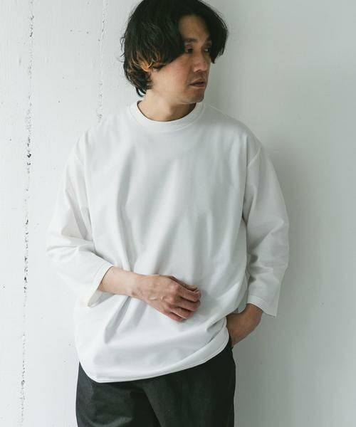 URBAN RESEARCH DOORS / アーバンリサーチ ドアーズ Tシャツ | ポンチ8分袖ラウンドヘムTシャツ | 詳細15