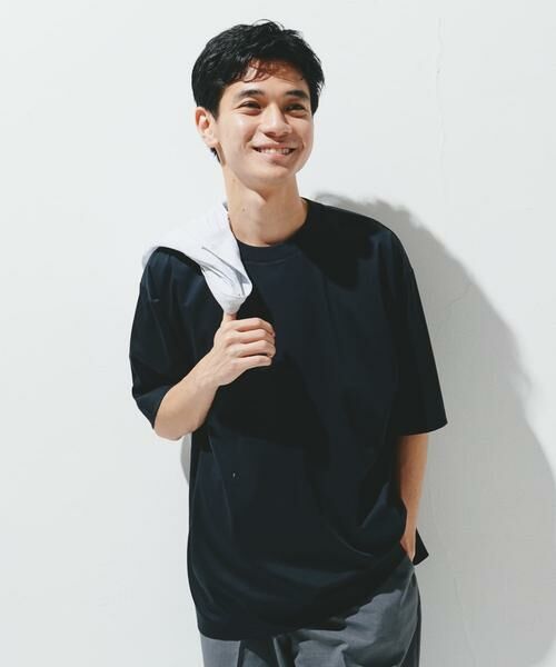 URBAN RESEARCH DOORS/アーバンリサーチ ドアーズ 『UR TECH』サマシェア クルーネックTシャツ ブラック L URBAN RESEARCH DOORS/アーバンリサーチ ドアーズ 『UR TECH』サマシェア クルーネックTシャツ ブラック L