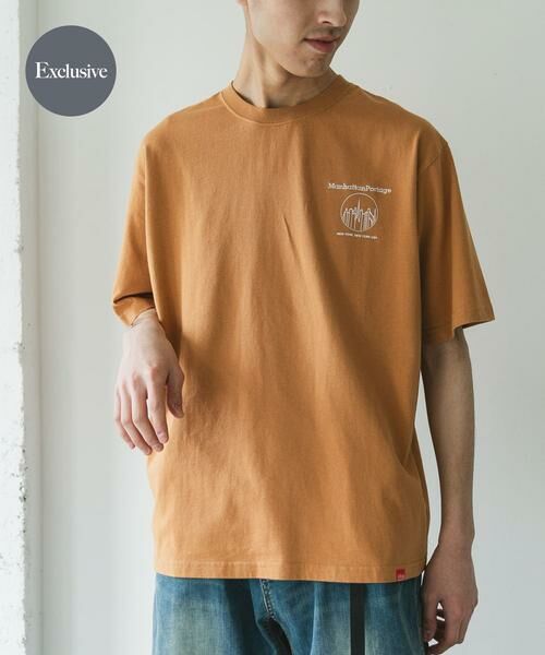 URBAN RESEARCH DOORS/アーバンリサーチ ドアーズ 『別注』MANHATTAN PORTAGE×DOORS 1ポイントプリントTシャツ オレンジ M URBAN RESEARCH DOORS/アーバンリサーチ ドアーズ 『別注』MANHATTAN PORTAGE×DOORS 1ポイントプリントTシャツ オレンジ M