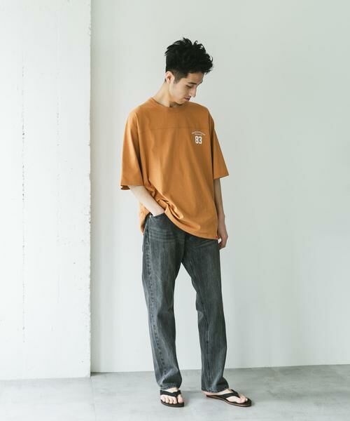 URBAN RESEARCH DOORS / アーバンリサーチ ドアーズ Tシャツ | 『別注』MANHATTAN PORTAGE×DOORS　フットボール オーバーサイズTシャツ | 詳細8