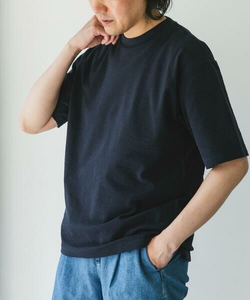 URBAN RESEARCH DOORS / アーバンリサーチ ドアーズ Tシャツ | シルケットシアサッカーTシャツ | 詳細3