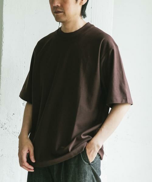 URBAN RESEARCH DOORS/アーバンリサーチ ドアーズ ミラノリブシルケット ショートスリーブTシャツ ブラウン M URBAN RESEARCH DOORS/アーバンリサーチ ドアーズ ミラノリブシルケット ショートスリーブTシャツ ブラウン M