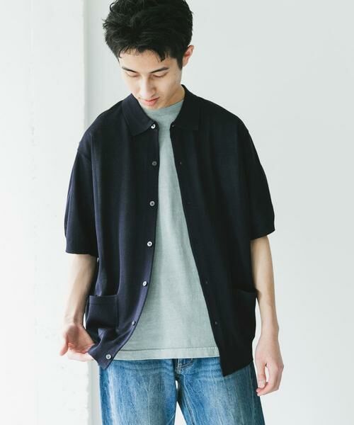 URBAN RESEARCH DOORS / アーバンリサーチ ドアーズ カーディガン・ボレロ | リネンライクショートスリーブシャツカーディガン | 詳細1