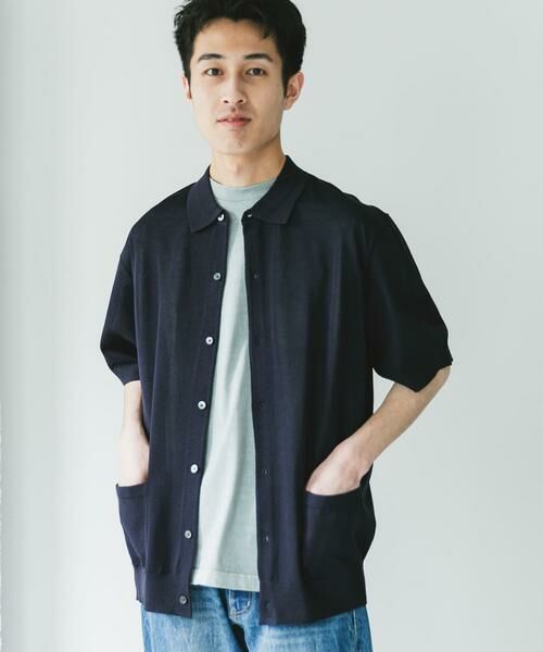 URBAN RESEARCH DOORS / アーバンリサーチ ドアーズ カーディガン・ボレロ | リネンライクショートスリーブシャツカーディガン | 詳細3