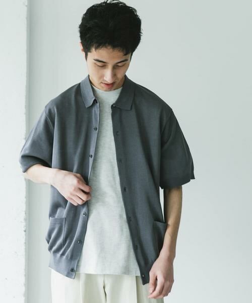 URBAN RESEARCH DOORS / アーバンリサーチ ドアーズ カーディガン・ボレロ | リネンライクショートスリーブシャツカーディガン | 詳細23