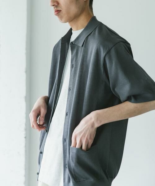 URBAN RESEARCH DOORS/アーバンリサーチ ドアーズ リネンライクショートスリーブシャツカーディガン グレー L URBAN RESEARCH DOORS/アーバンリサーチ ドアーズ リネンライクショートスリーブシャツカーディガン グレー L
