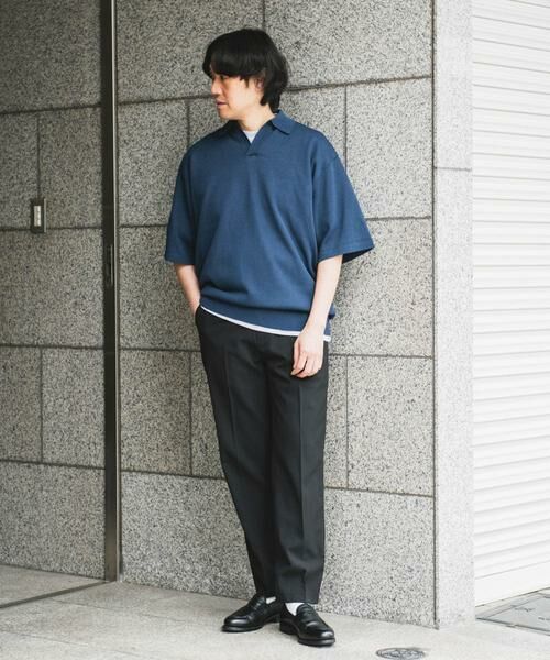 URBAN RESEARCH DOORS / アーバンリサーチ ドアーズ ポロシャツ | リネン混ハイゲージ スキッパーニットポロシャツ | 詳細5