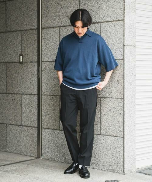 URBAN RESEARCH DOORS / アーバンリサーチ ドアーズ ポロシャツ | リネン混ハイゲージ スキッパーニットポロシャツ | 詳細6