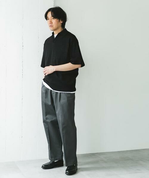 URBAN RESEARCH DOORS / アーバンリサーチ ドアーズ ポロシャツ | リネン混ハイゲージ スキッパーニットポロシャツ | 詳細19