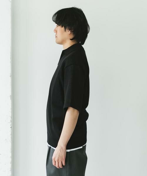 URBAN RESEARCH DOORS / アーバンリサーチ ドアーズ ポロシャツ | リネン混ハイゲージ スキッパーニットポロシャツ | 詳細22