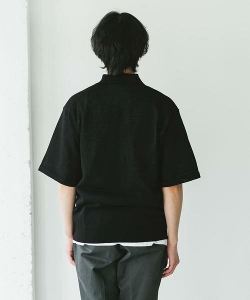 URBAN RESEARCH DOORS / アーバンリサーチ ドアーズ ポロシャツ | リネン混ハイゲージ スキッパーニットポロシャツ | 詳細23