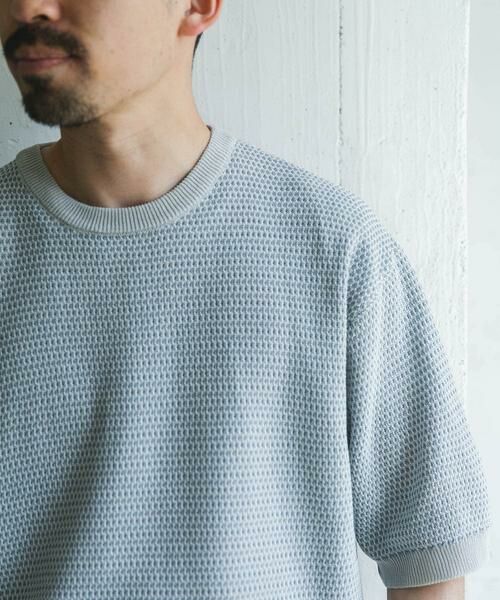 URBAN RESEARCH DOORS / アーバンリサーチ ドアーズ Tシャツ | 変形鹿の子ニットTシャツ | 詳細1